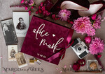 PHOTO ALBUM/ PHOTO BOX  Memory Bundle PhotoBox Gustbooks Vows Maroon Velvet Bundle Wedding Keepsake Set- Burgundy Velvet Guestbook & sign, Fall Masrala Golden Photobox for pictures30