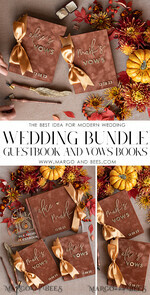 WEDDING GUEST BOOKS Bundle Gustbooks & Vows set Bundle Personalised Wedding Guest Book & Custom Made Wedding Vows set of two - Bundle guestbook and vows books 29
