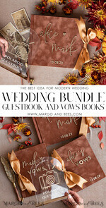 WEDDING GUEST BOOKS Bundle Gustbooks & Vows set Bundle Personalised Wedding Guest Book & Custom Made Wedding Vows set of two - Bundle guestbook and vows books 29
