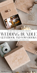 HOCHZEITS-GÄSTEBÜCHER Bundle Gustbooks & Vows Set Personalisierte Hochzeitsgäste Buch & maßgeschneiderte Hochzeitsgelübde Set von zwei - Bündel Gästebuch und Gelübde Bücher63