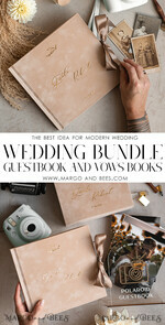 HOCHZEITS-GÄSTEBÜCHER Bundle Gustbooks & Vows Set Personalisierte Hochzeitsgäste Buch & maßgeschneiderte Hochzeitsgelübde Set von zwei - Bündel Gästebuch und Gelübde Bücher63