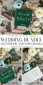 WEDDING GUEST BOOKS Bundle Gustbooks & Vows set Bundle Personalised Wedding Guest Book & Custom Made Wedding Vows set of two - Bundle guestbook and vows books 24