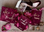 WEDDING GUEST BOOKS Bundle Gustbooks & Vows set Personalised Wedding Maroon Guest Book & Custom Made Wedding Burgundy Velvet Vows set of two - Bundle Golden guestbook and vows books 24