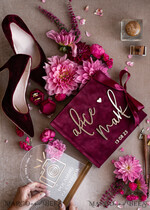WEDDING GUEST BOOKS Bundle Gustbooks & Vows set Personalised Wedding Maroon Guest Book & Custom Made Wedding Burgundy Velvet Vows set of two - Bundle Golden guestbook and vows books 24