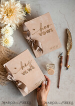 WEDDING GUEST BOOKS Bundle Gustbooks & Vows set Bundle Personalised  Wedding Guest Book & Custom Made Wedding Vows set of two - Bundle guestbook and vows books 22