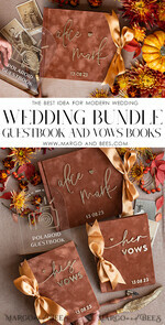 WEDDING GUEST BOOKS Bundle Gustbooks & Vows set Bundle Personalised  Wedding Guest Book & Custom Made Wedding Vows set of two - Bundle guestbook and vows books 37