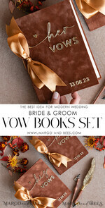 WEDDING GUEST BOOKS Bundle Gustbooks & Vows set Bundle Personalised  Wedding Guest Book & Custom Made Wedding Vows set of two - Bundle guestbook and vows books 37
