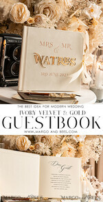 HOCHZEITS-GÄSTEBÜCHER Bundle Gustbooks & Vows Set Elfenbein Golden Bundle Personalisierte Hochzeitsgästebuch & Maßgeschneiderte Hochzeitsgelübde Set von zwei - Bundle Gästebuch und Gelübde Bücher19
