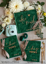 WEDDING GUEST BOOKS Bundle Gustbooks & Vows set Bundle Personalised  Wedding Guest Book & Custom Made Wedding Vows set of two - Bundle guestbook and vows books 33