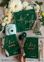 WEDDING GUEST BOOKS Bundle Gustbooks & Vows set Bundle Personalised  Wedding Guest Book & Custom Made Wedding Vows set of two - Bundle guestbook and vows books 33