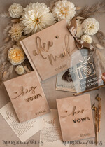 WEDDING GUEST BOOKS Bundle Gustbooks & Vows set Personalised Wedding Guest Book & Custom Made Wedding Vows set of two - Bundle guestbook and vows books 24