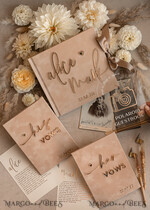 WEDDING GUEST BOOKS Bundle Gustbooks & Vows set Personalised Wedding Guest Book & Custom Made Wedding Vows set of two - Bundle guestbook and vows books 24