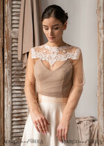 BRIDE bolero, robes, garter LACE WEDDING BOLERO Ivory Lace Wedding bolero long sleeve, Boho Shrug Women Wedding, Bridal Backless Coverup, Ivory Blouse for Bride, Bridal Lace Blouse, dress capalet8