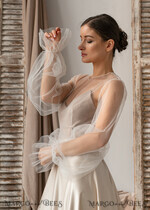 BRAUT Bolero, Kleider, Strumpfband SPITZEN HOCHZEITSBOLERO Elfenbein Tüll Hochzeitsbolero Puffärmel, Shrug Frauen Hochzeit, Braut Rückenfrei Coverup, Elfenbein Bluse für die Braut, Braut Tüll Bluse, Kleid Capelet13