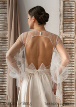 BRAUT Bolero, Kleider, Strumpfband SPITZEN HOCHZEITSBOLERO Elfenbein Tüll Hochzeitsbolero Puffärmel, Shrug Frauen Hochzeit, Braut Rückenfrei Coverup, Elfenbein Bluse für die Braut, Braut Tüll Bluse, Kleid Capelet13