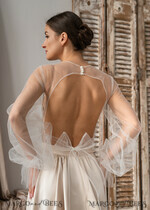 BRAUT Bolero, Kleider, Strumpfband SPITZEN HOCHZEITSBOLERO Elfenbein Tüll Hochzeitsbolero Puffärmel, Shrug Frauen Hochzeit, Braut Rückenfrei Coverup, Elfenbein Bluse für die Braut, Braut Tüll Bluse, Kleid Capelet13