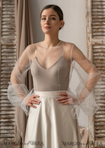 BRAUT Bolero, Kleider, Strumpfband SPITZEN HOCHZEITSBOLERO Elfenbein Tüll Hochzeitsbolero Puffärmel, Shrug Frauen Hochzeit, Braut Rückenfrei Coverup, Elfenbein Bluse für die Braut, Braut Tüll Bluse, Kleid Capelet13