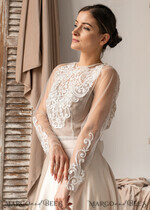 BRIDE bolero, robes, garter LACE WEDDING BOLERO Ivory Lace Wedding bolero long sleeve, Shrug Women Wedding, Bridal Backless Coverup, Nude Blouse for Bride, Wedding Dress Topper13
