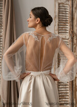 BRIDE bolero, robes, garter LACE WEDDING BOLERO Ivory Lace Wedding bolero puff sleeve, Shrug Women Wedding, Bridal Backless Coverup, Ivory Blouse for Bride, Bridal Lace Blouse, dress capalet14