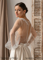 BRIDE bolero, robes, garter LACE WEDDING BOLERO Ivory Lace Wedding bolero puff sleeve, Shrug Women Wedding, Bridal Backless Coverup, Ivory Blouse for Bride, Bridal Lace Blouse, dress capalet14
