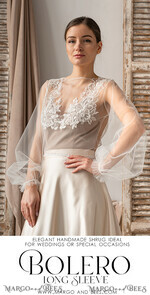 BRIDE bolero, robes, garter LACE WEDDING BOLERO Ivory Lace Wedding bolero puff sleeve, Shrug Women Wedding, Bridal Backless Coverup, Ivory Blouse for Bride, Bridal Lace Blouse, dress capalet14