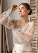 BRIDE bolero, robes, garter LACE WEDDING BOLERO Ivory Lace Wedding bolero puff sleeve, Shrug Women Wedding, Bridal Backless Coverup, Ivory Blouse for Bride, Bridal Lace Blouse, dress capalet14