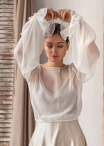 BRIDE bolero, robes, garter LACE WEDDING BOLERO Ivory Silk Wedding bolero long sleeve, Shrug Women Wedding, Bridal Modest Coverup, Boho Blouse for Bride, Bridal Lace Blouse, dress capalet30