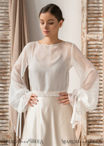 BRIDE bolero, robes, garter LACE WEDDING BOLERO Ivory Silk Wedding bolero long sleeve, Shrug Women Wedding, Bridal Modest Coverup, Boho Blouse for Bride, Bridal Lace Blouse, dress capalet30