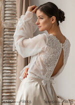 BRIDE bolero, robes, garter LACE WEDDING BOLERO Ivory Silk and Lace Wedding bolero long sleeve, Shrug Women Wedding, Bridal Backless Coverup, Ivory Blouse for Bride, Bridal Lace Blouse, dress capalet30