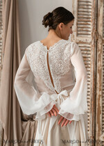 BRIDE bolero, robes, garter LACE WEDDING BOLERO Ivory Silk and Lace Wedding bolero long sleeve, Shrug Women Wedding, Bridal Backless Coverup, Ivory Blouse for Bride, Bridal Lace Blouse, dress capalet30