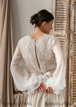 BRIDE bolero, robes, garter LACE WEDDING BOLERO Ivory Silk and Lace Wedding bolero long sleeve, Shrug Women Wedding, Bridal Backless Coverup, Ivory Blouse for Bride, Bridal Lace Blouse, dress capalet30