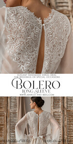 BRIDE bolero, robes, garter LACE WEDDING BOLERO Ivory Silk and Lace Wedding bolero long sleeve, Shrug Women Wedding, Bridal Backless Coverup, Ivory Blouse for Bride, Bridal Lace Blouse, dress capalet30