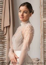 BRIDE bolero, robes, garter LACE WEDDING BOLERO Ivory tulle Wedding bolero long sleeve, Shrug Women Wedding, Bridal Coverup, Ivory Blouse for Bride, Bridal Tulle Blouse, dress capalet13