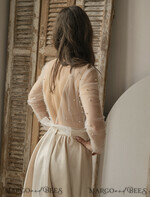 BRAUT Bolero, Kleider, Strumpfband SPITZEN HOCHZEITSBOLERO Elfenbein Tüll Perlen-Bare Back Hochzeitsbolero mit langen Ärmeln, Shrug Frauen Hochzeit, Braut-Überwurf mit Perlen, Elfenbein Bluse für die Braut, Braut Tüll Bluse, Kleid Capelet17