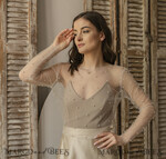 BRAUT Bolero, Kleider, Strumpfband SPITZEN HOCHZEITSBOLERO Elfenbein Tüll Perlen-Bare Back Hochzeitsbolero mit langen Ärmeln, Shrug Frauen Hochzeit, Braut-Überwurf mit Perlen, Elfenbein Bluse für die Braut, Braut Tüll Bluse, Kleid Capelet17