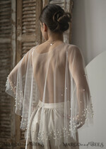 BRIDE bolero, robes, garter LACE WEDDING BOLERO Ivory tulle Wedding bolero, Shrug Women Wedding, Bridal Coverup, Ivory Blouse for Bride, Bridal Tulle Blouse, dress capalet17