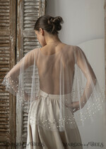 BRIDE bolero, robes, garter LACE WEDDING BOLERO Ivory tulle Wedding bolero, Shrug Women Wedding, Bridal Coverup, Ivory Blouse for Bride, Bridal Tulle Blouse, dress capalet17