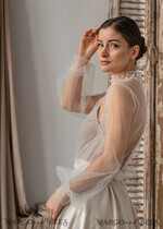 BRIDE bolero, robes, garter LACE WEDDING BOLERO Ivory tulle Wedding bolero puff sleeve, Shrug Women Wedding, Bridal Coverup, Ivory Blouse for Bride, Bridal Tulle Blouse, dress capalet13