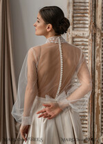 BRIDE bolero, robes, garter LACE WEDDING BOLERO Ivory tulle Wedding bolero puff sleeve, Shrug Women Wedding, Bridal Coverup, Ivory Blouse for Bride, Bridal Tulle Blouse, dress capalet13