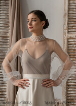 BRIDE bolero, robes, garter LACE WEDDING BOLERO Ivory tulle Wedding bolero puff sleeve, Shrug Women Wedding, Bridal Coverup, Ivory Blouse for Bride, Bridal Tulle Blouse, dress capalet13