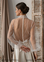 BRIDE bolero, robes, garter LACE WEDDING BOLERO Ivory tulle Wedding bolero puff sleeve, Shrug Women Wedding, Bridal Coverup, Ivory Blouse for Bride, Bridal Tulle Blouse, dress capalet13