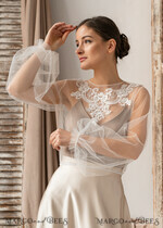 BRIDE bolero, robes, garter LACE WEDDING BOLERO Ivory Lace Wedding bolero long sleeve, Shrug Women Wedding, Bridal Backless Coverup, Ivory Blouse for Bride, Bridal Lace Blouse, dress capalet32