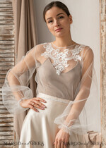BRIDE bolero, robes, garter LACE WEDDING BOLERO Ivory Lace Wedding bolero long sleeve, Shrug Women Wedding, Bridal Backless Coverup, Ivory Blouse for Bride, Bridal Lace Blouse, dress capalet32
