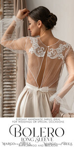 BRIDE bolero, robes, garter LACE WEDDING BOLERO Ivory Lace Wedding bolero long sleeve, Shrug Women Wedding, Bridal Backless Coverup, Ivory Blouse for Bride, Bridal Lace Blouse, dress capalet32