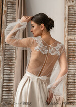 BRIDE bolero, robes, garter LACE WEDDING BOLERO Ivory Lace Wedding bolero long sleeve, Shrug Women Wedding, Bridal Backless Coverup, Ivory Blouse for Bride, Bridal Lace Blouse, dress capalet32