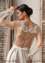 BRIDE bolero, robes, garter LACE WEDDING BOLERO Ivory Lace Wedding bolero long sleeve, Shrug Women Wedding, Bridal Backless Coverup, Ivory Blouse for Bride, Bridal Lace Blouse, dress capalet32