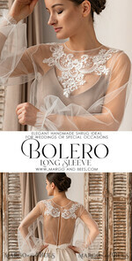 BRIDE bolero, robes, garter LACE WEDDING BOLERO Ivory Lace Wedding bolero long sleeve, Shrug Women Wedding, Bridal Backless Coverup, Ivory Blouse for Bride, Bridal Lace Blouse, dress capalet32