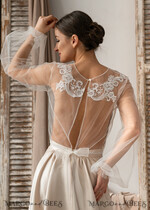 BRIDE bolero, robes, garter LACE WEDDING BOLERO Ivory Lace Wedding bolero long sleeve, Shrug Women Wedding, Bridal Backless Coverup, Ivory Blouse for Bride, Bridal Lace Blouse, dress capalet32