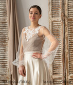 BRIDE bolero, robes, garter LACE WEDDING BOLERO Ivory Lace Wedding bolero long sleeve, Shrug Women Wedding, Bridal Backless Coverup, Ivory Blouse for Bride, Bridal Lace Blouse, dress capalet32