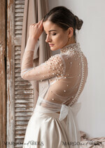 BRIDE bolero, robes, garter LACE WEDDING BOLERO Ivory tulle Wedding bolero long sleevewith bow , Shrug Women Wedding, Bridal Coverup, white Blouse for Bride, Bridal Tulle Blouse, dress capalet18